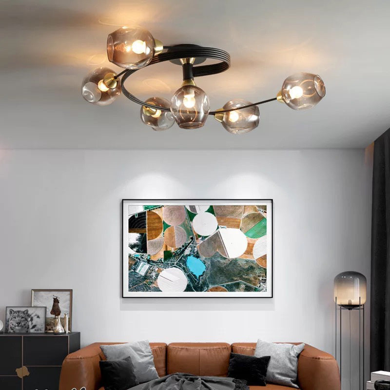 Valentina Flush Mount Ceiling Light Glass Dining Room