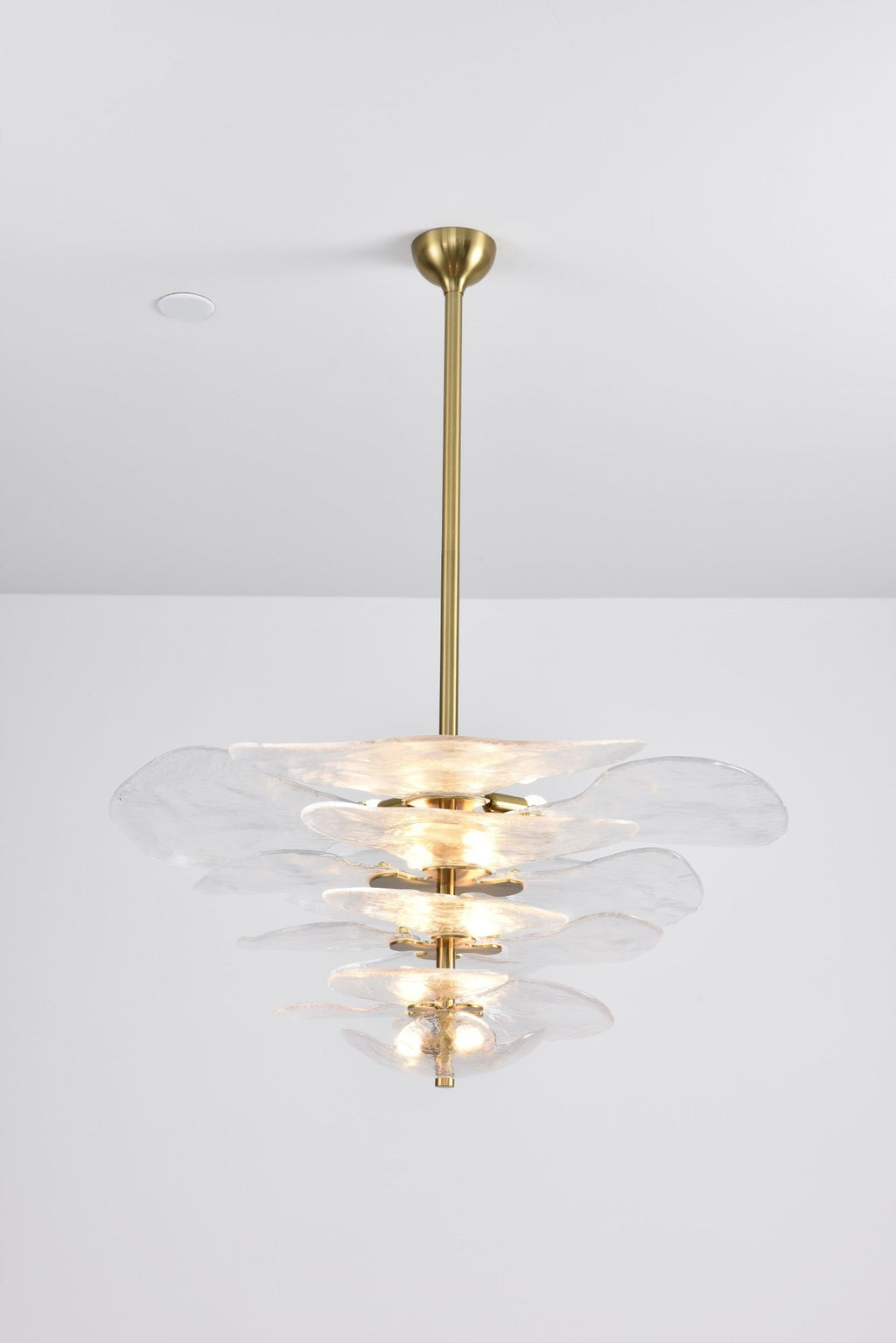 Aurora Chandelier Gold Murano Glass Petal Luxury
