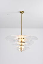 Aurora Chandelier Gold Murano Glass Petal Luxury