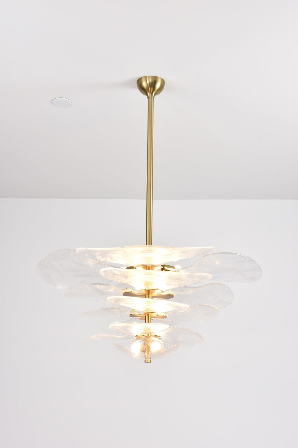 Aurora Chandelier Gold Murano Glass Petal Luxury