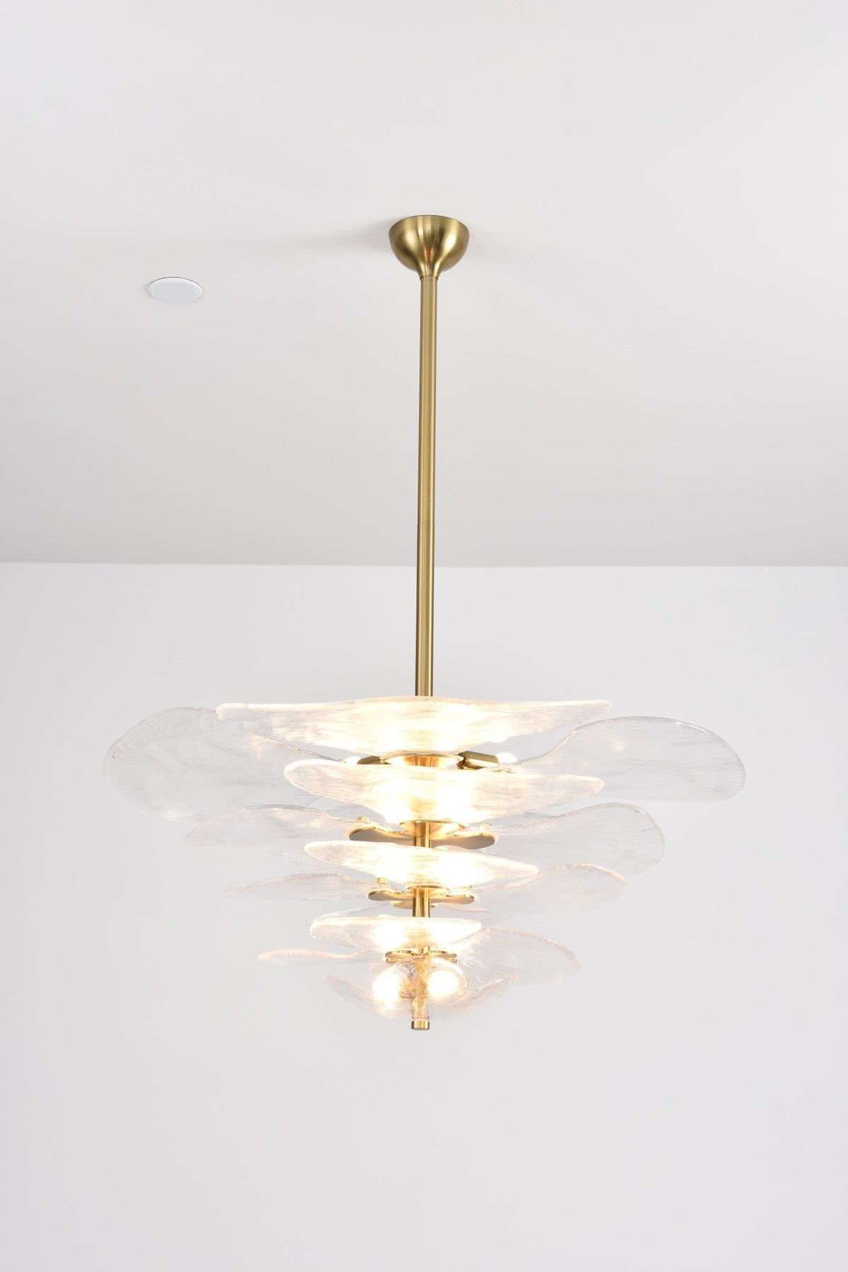 Aurora Chandelier Gold Murano Glass Petal Luxury