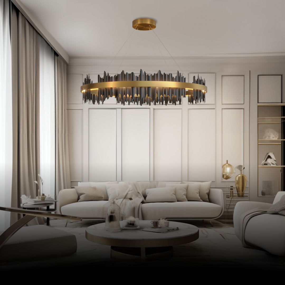 Kristy Industrial Chandelier Cylindrical Living Room