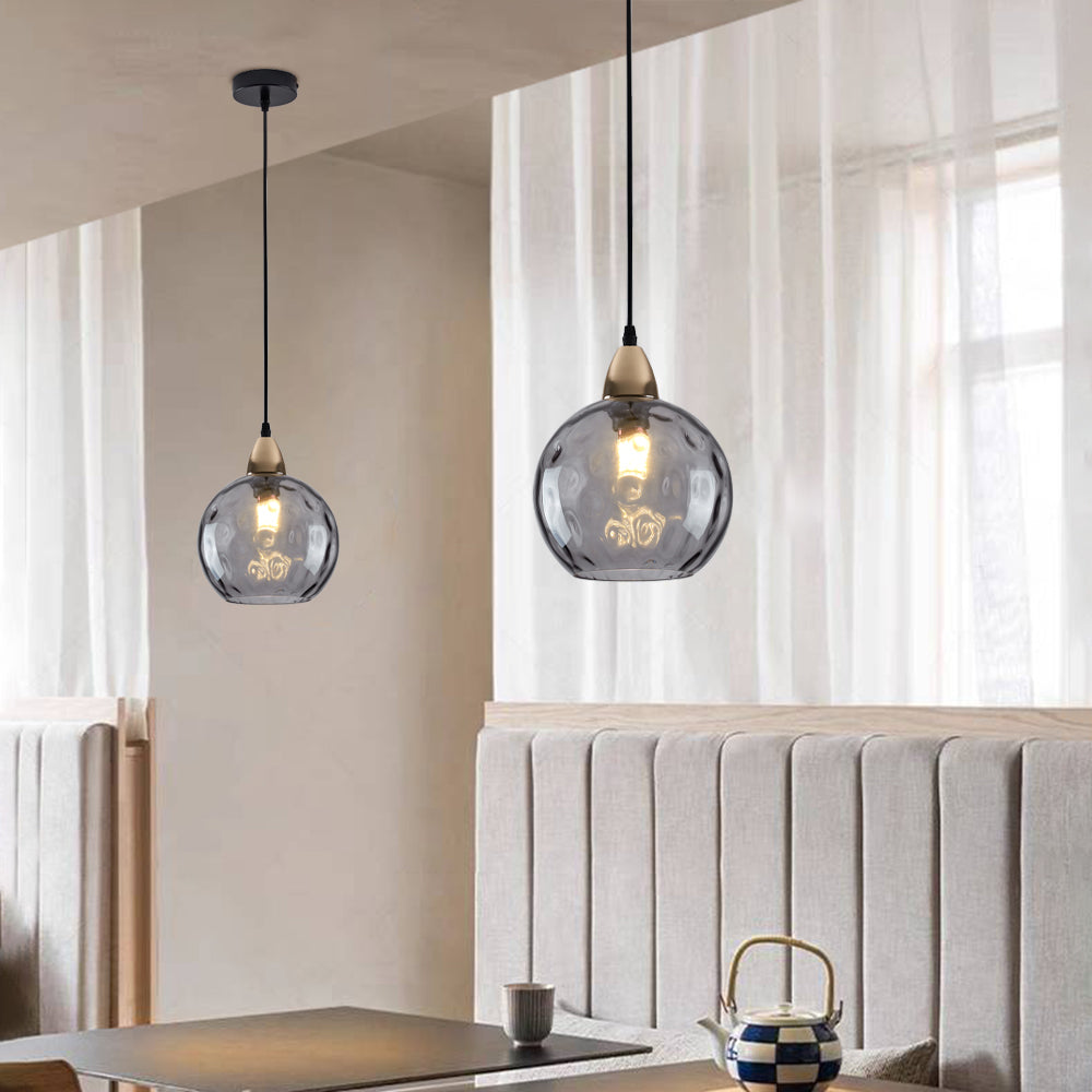 Valentina Colorful Glass Ball Pendant Light Water Ripple Living Room - Letslighting