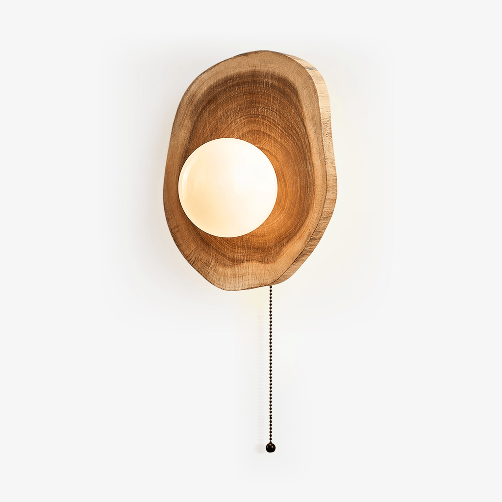 Ligna Modern Wood & Glass Wall Light