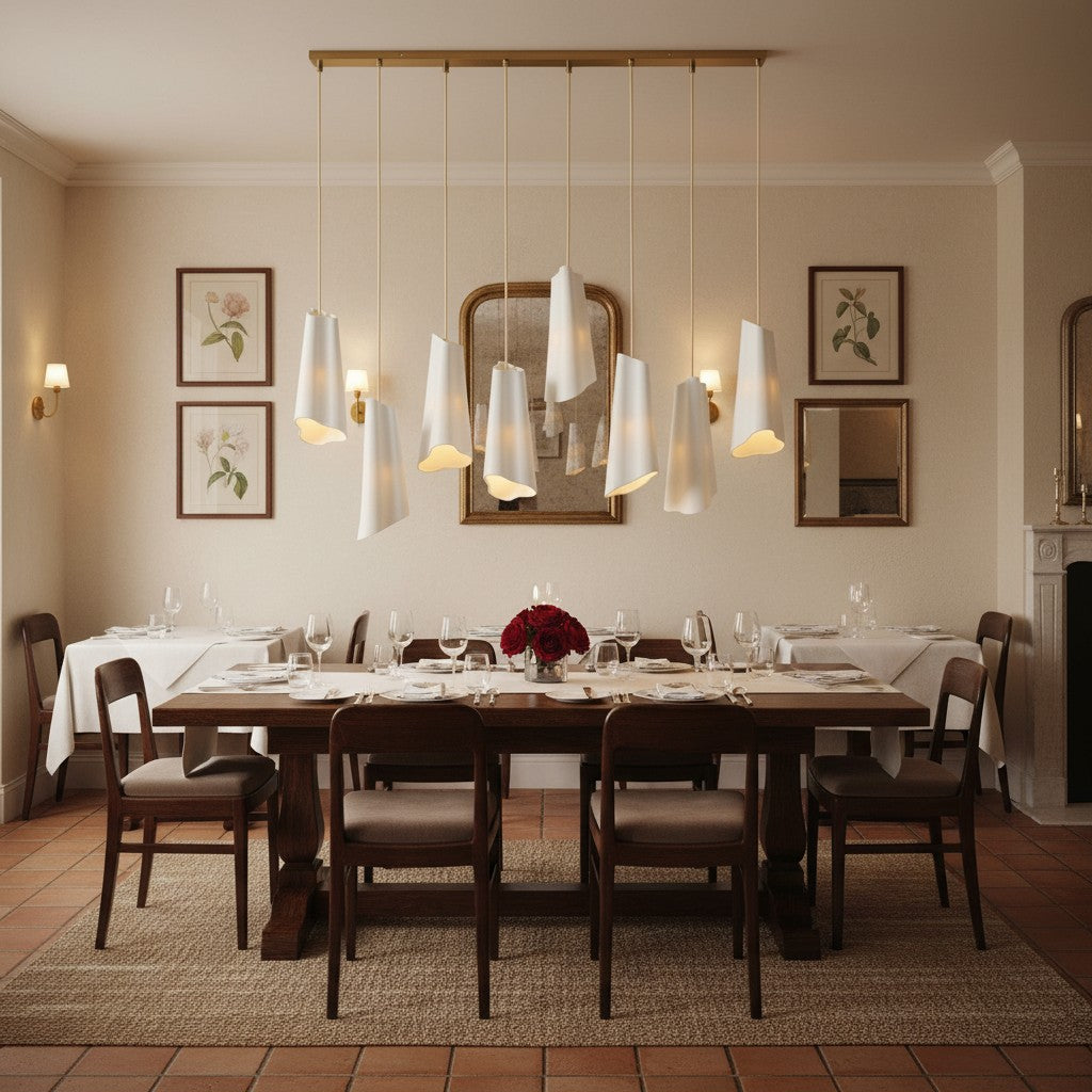 Slant Ceramic Multi-Light Pendant Light