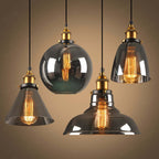 Arisha Industrial /Glass Pendant Light Dining Room