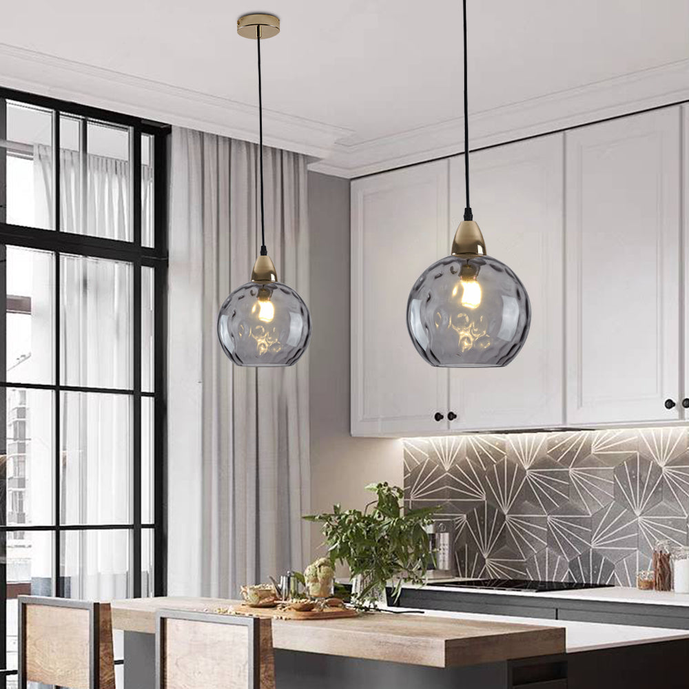 Valentina Colorful Glass Ball Pendant Light Water Ripple Living Room - Letslighting
