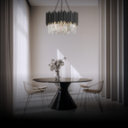 Kristy Industrial Cylindrical Glass Chandelier Living Room