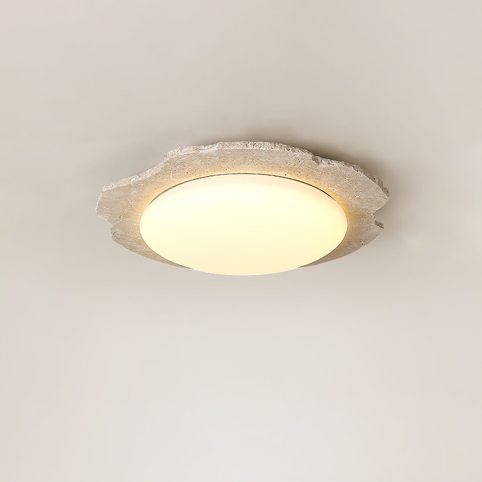 Crater Modern Travertine Ceiling Light