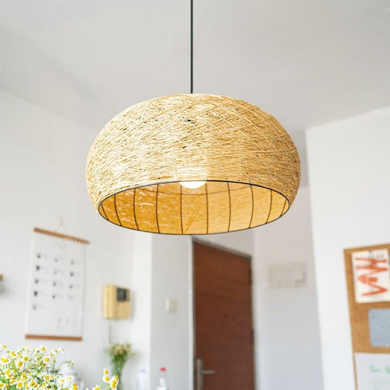 Ritta Design Birds Ritta Rattan LED Pendant Light Dining Room Bedroom