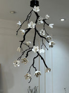Lustra Chandelier Black Branch Flower