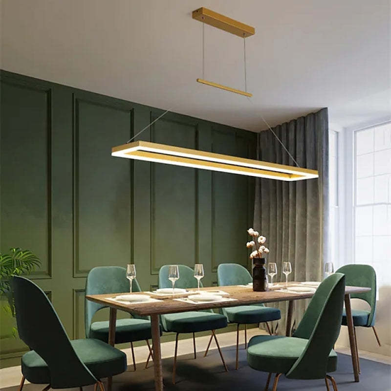 Arisha Modern Rectangular Pendant Light Coffee Dining Room