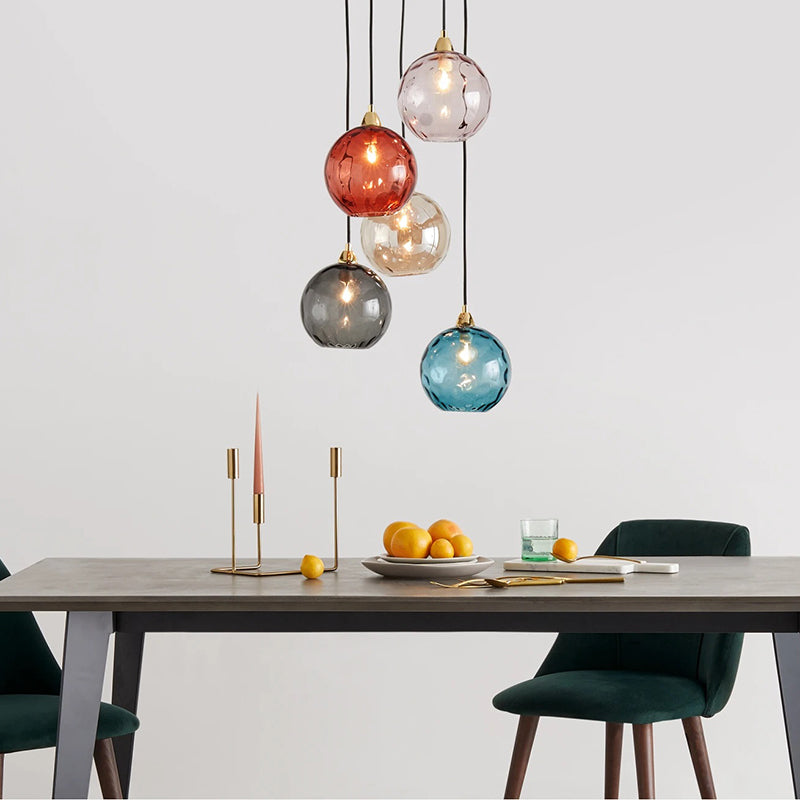 Valentina Colorful Glass Ball Pendant Light Water Ripple Living Room - image 17