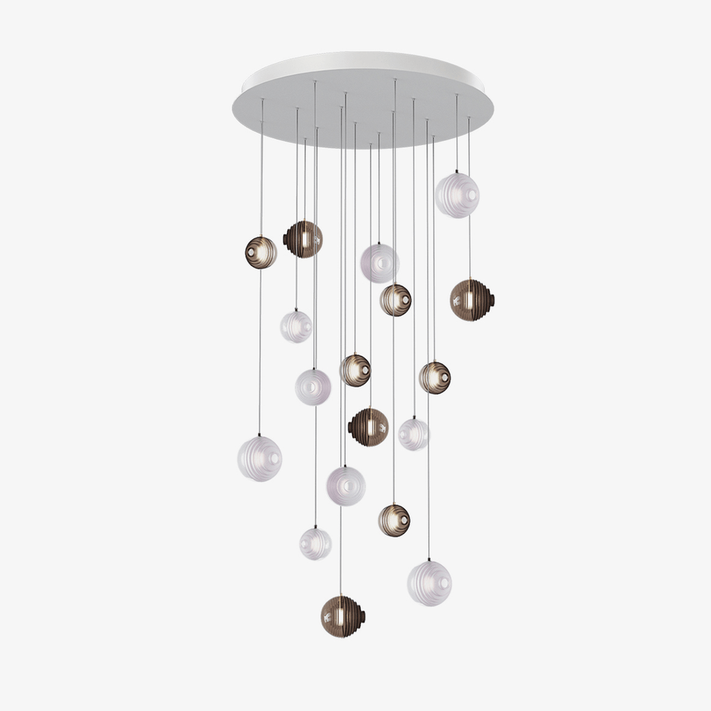 Cascade Modern Metal & Glass Chandelier