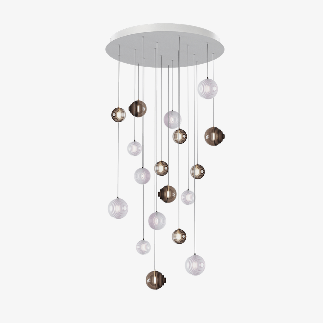 Cascade Modern Metal & Glass Chandelier