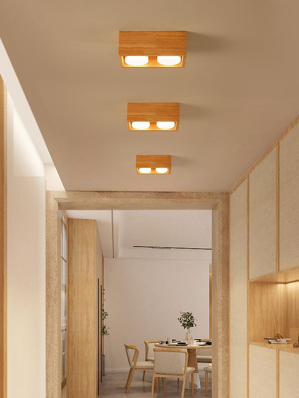 Eliza Minimalist Wood Ceiling Light