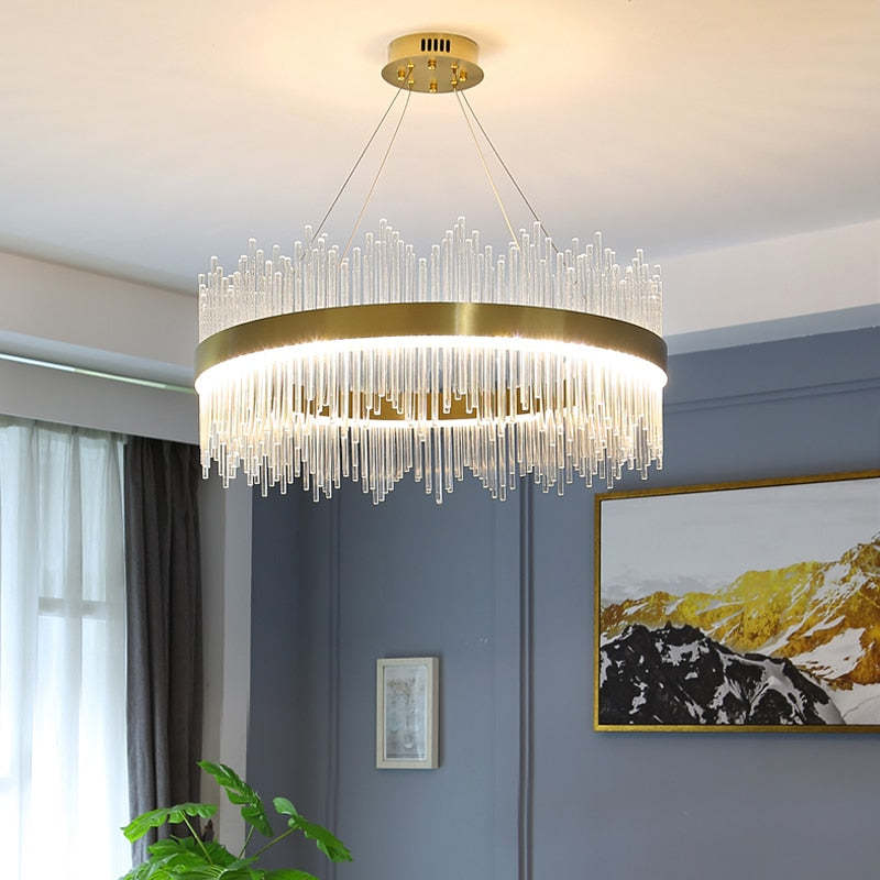 Kristy Modern Round Rectangular Chain Chandelier