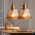 Arisha Vintage Style Industrial Pendant Light Retro Glass Brass