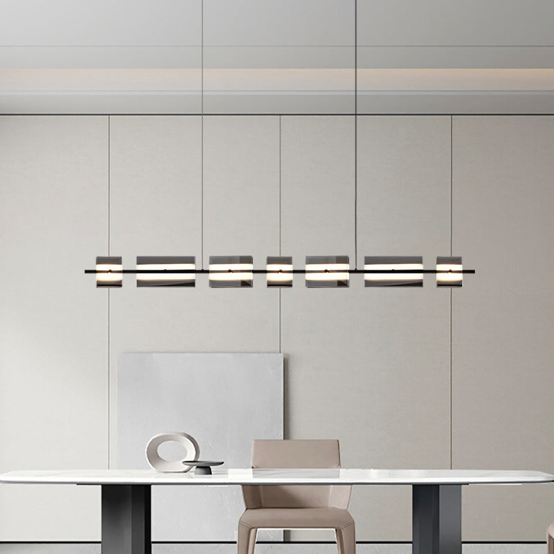 Arisha Modern Nordic Linear Copper Glass Pendant Light Brass