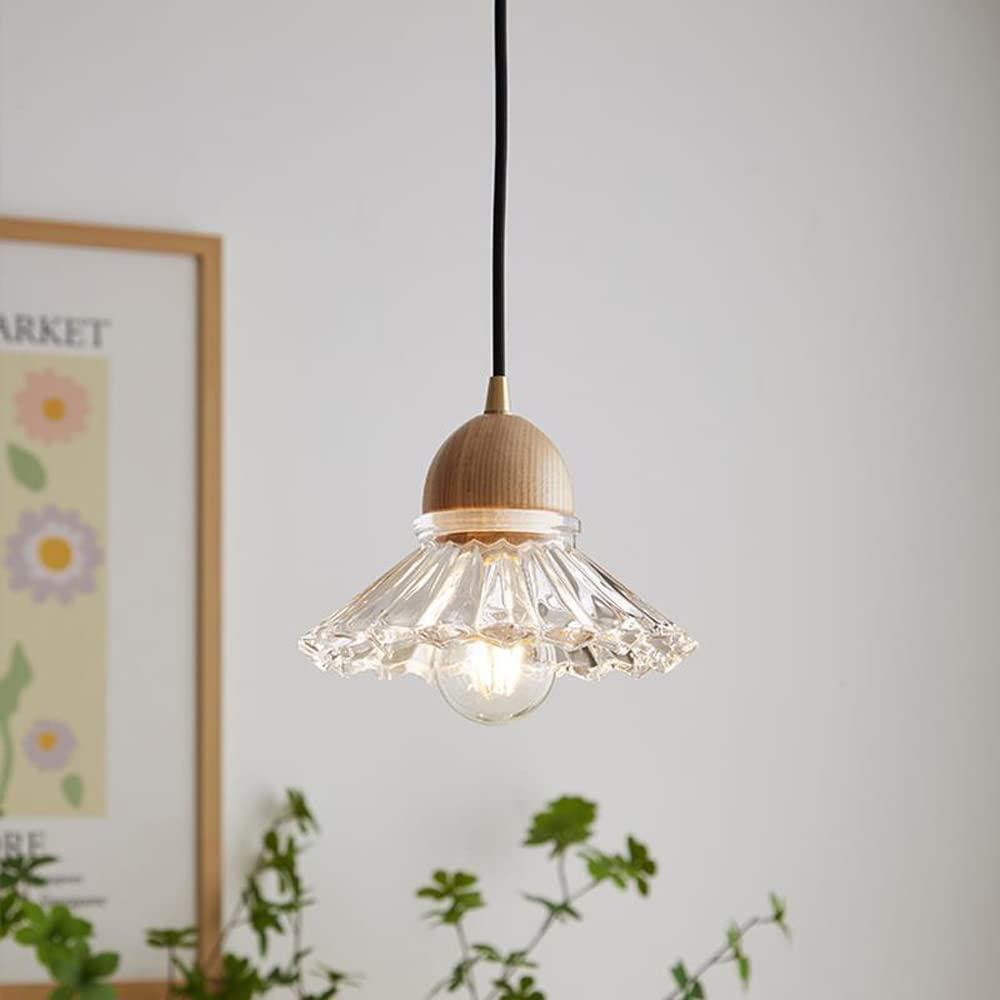Valentina Retro Wood Pendant Light Glass Bedroom/Living Room/Dining Room