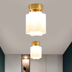 Arisha Retro Flush Mount Brass Ceiling Light