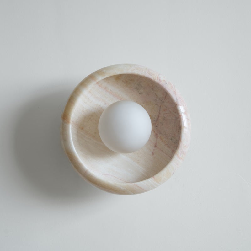 Piedra Modern Minimalist Marble Glass Wall Lamp