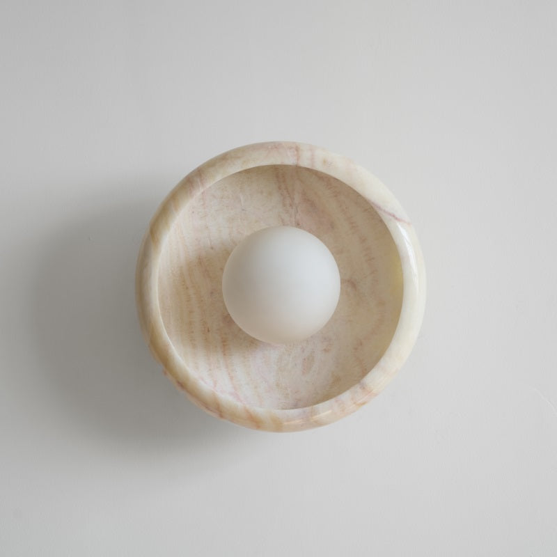 Piedra Modern Minimalist Marble Glass Wall Lamp