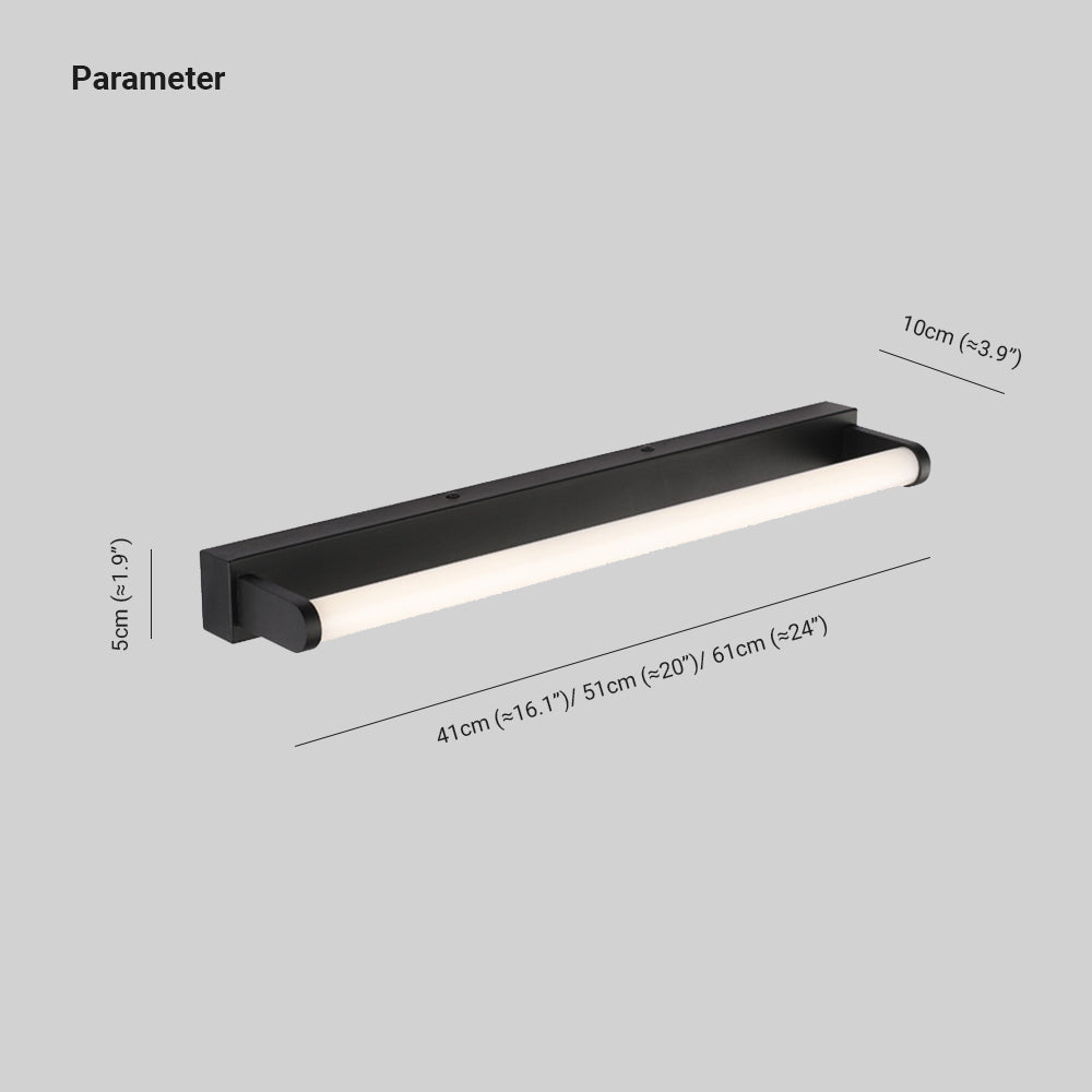 Arisha Minimalist Linear Cylindrical Acrylic Wall Lamp Bathroom