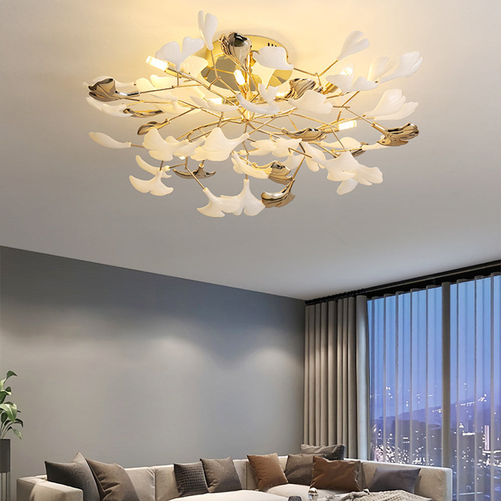 Olivia Elegant Leaf Ceramic Flush Mount Ceiling Light