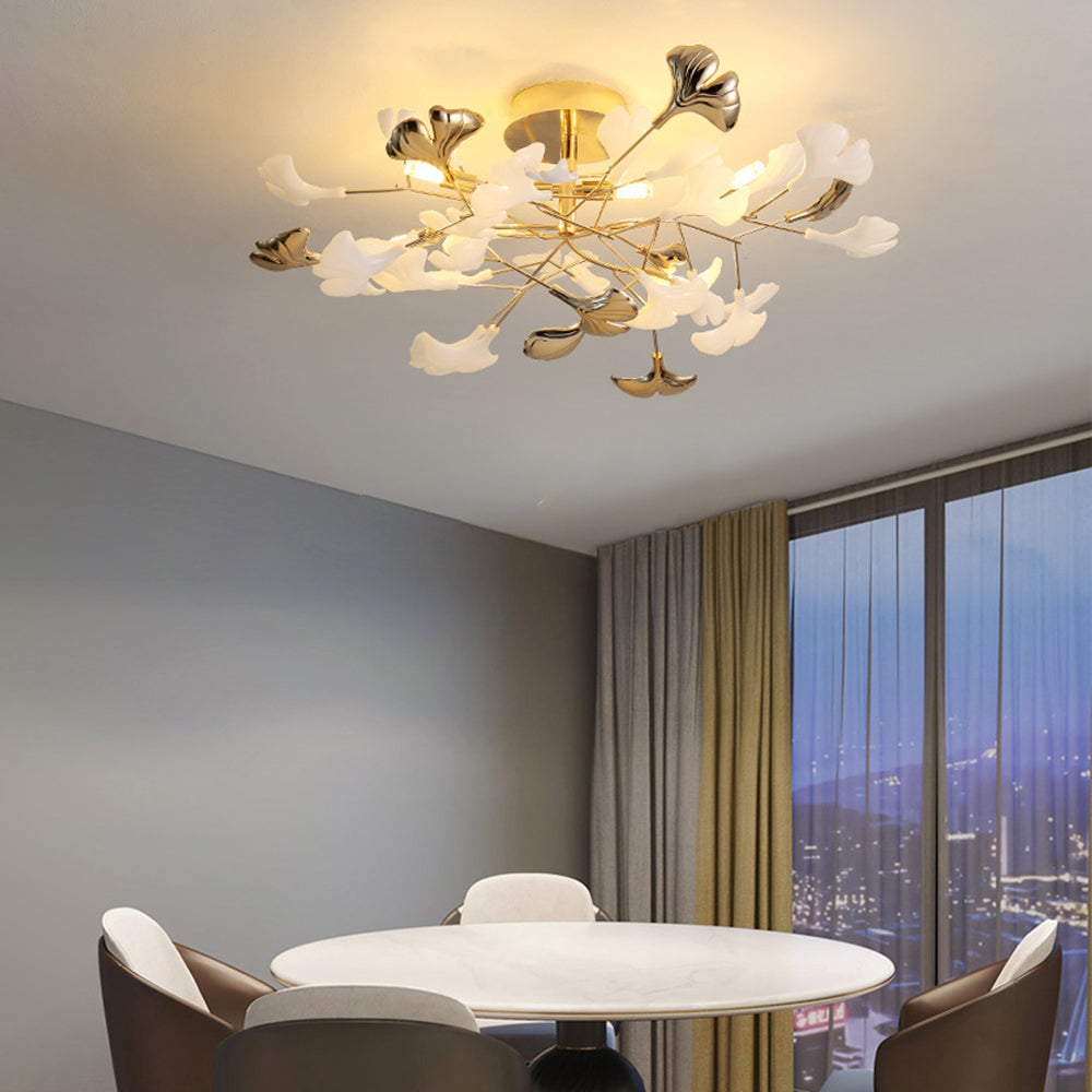 Olivia Elegant Leaf Ceramic Flush Mount Ceiling Light