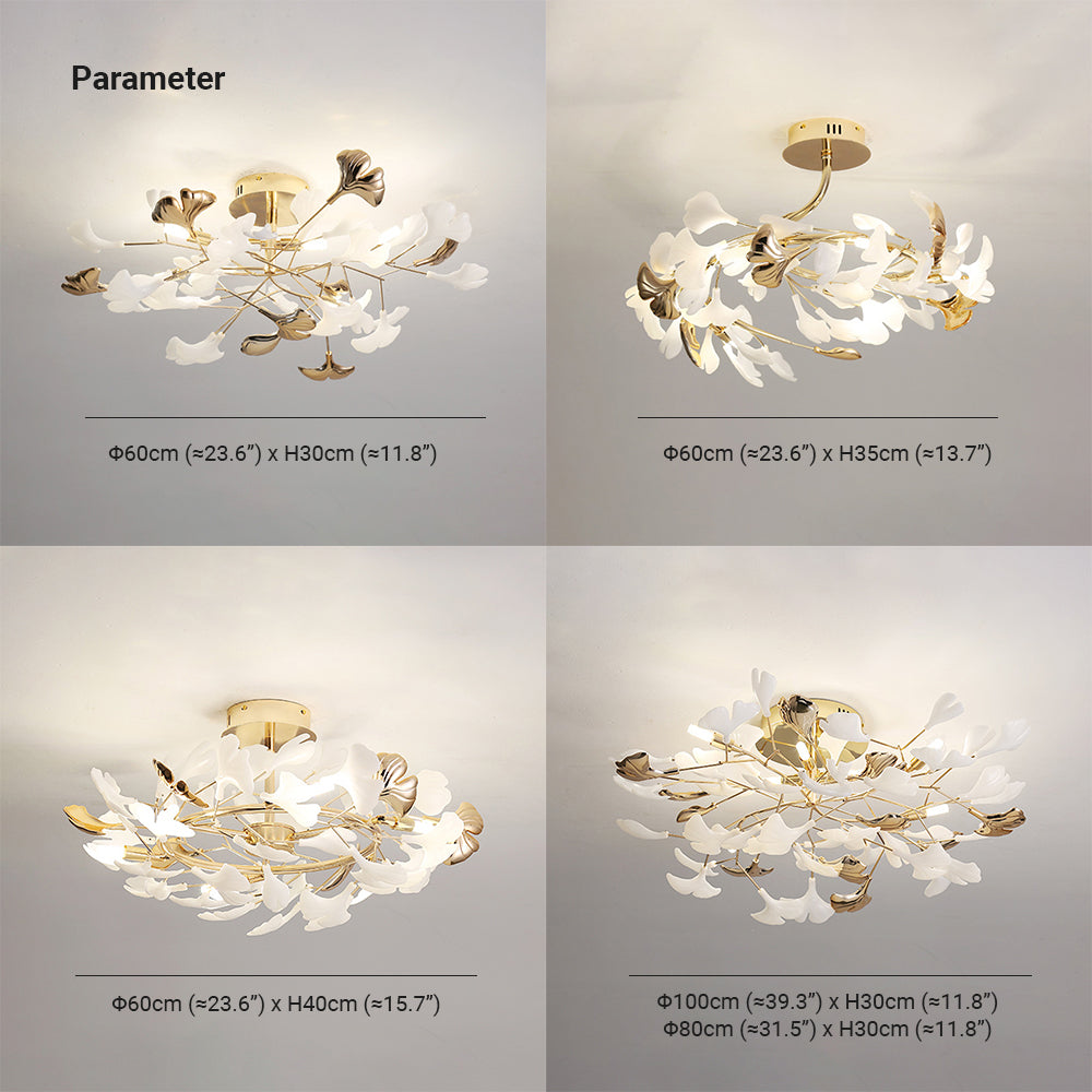 Olivia Elegant Leaf Ceramic Flush Mount Ceiling Light
