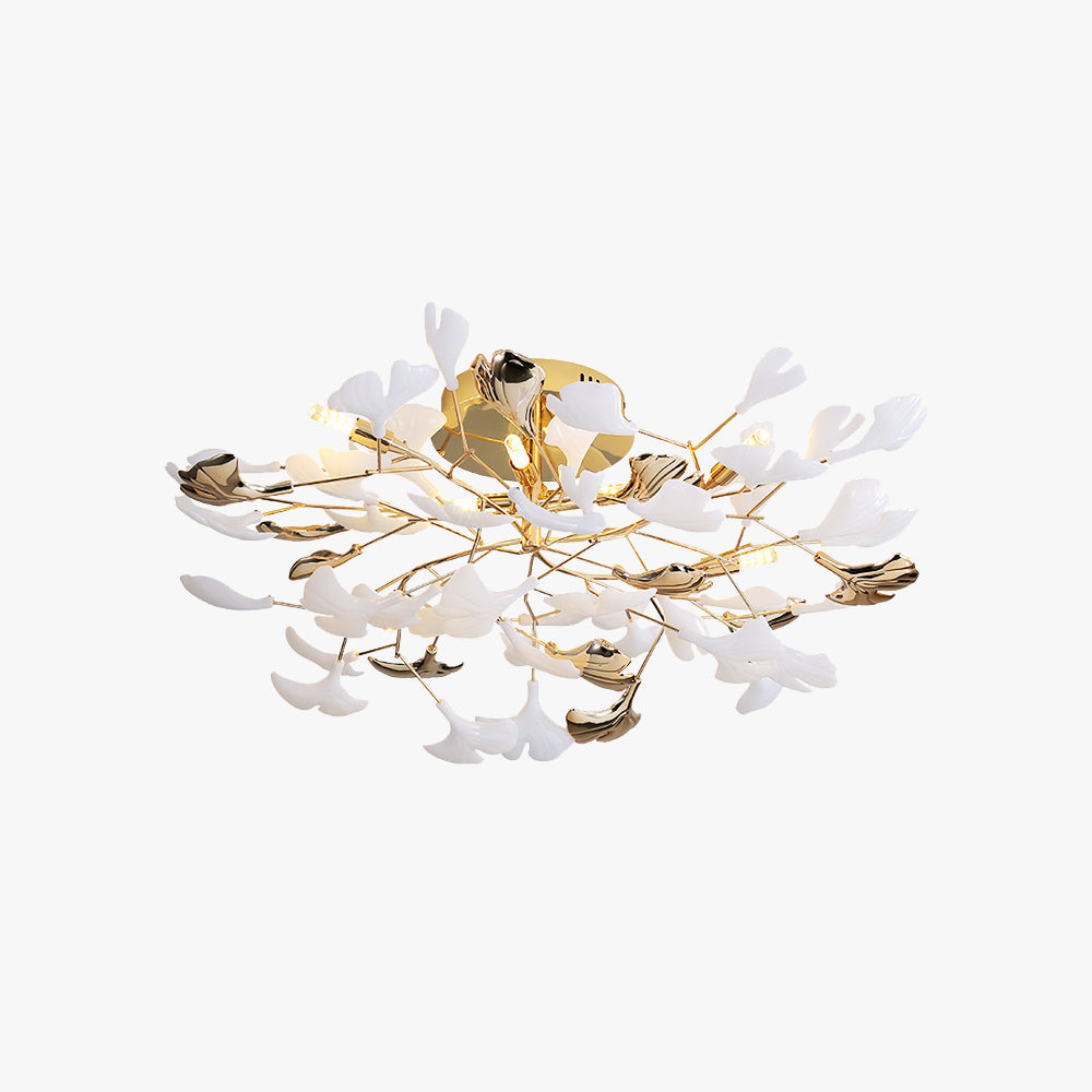 Olivia Elegant Leaf Ceramic Flush Mount Ceiling Light