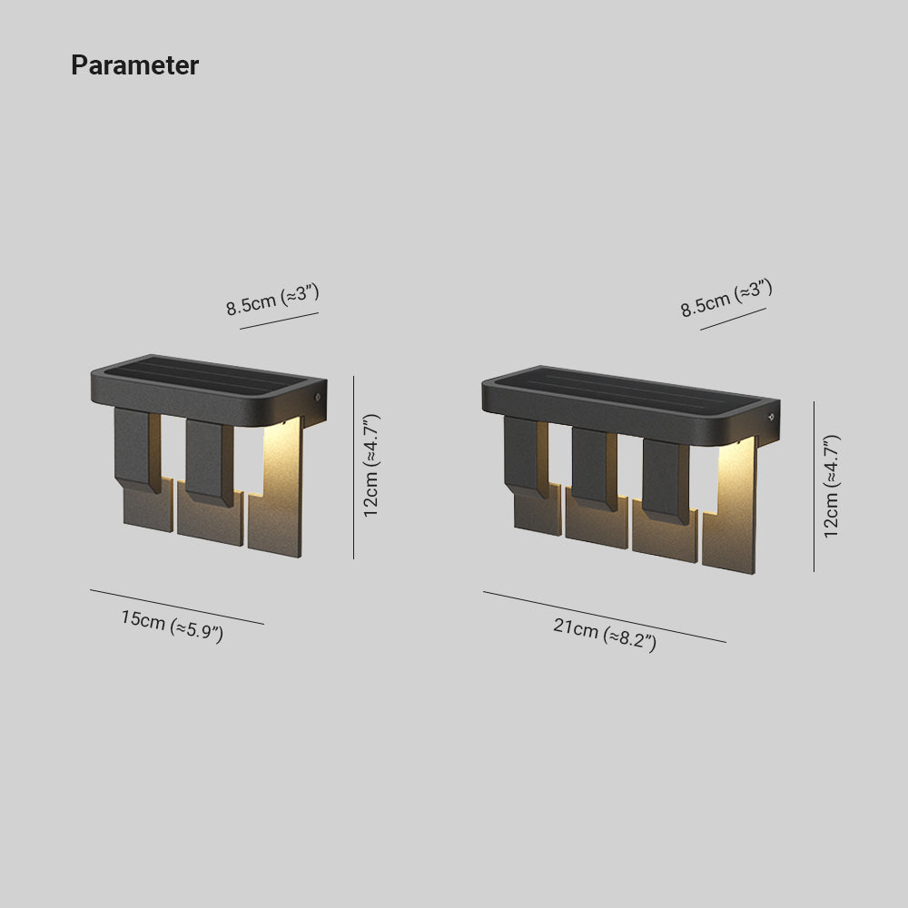 Ray Modern Minimallist Solar Outdoor Garden Yard Wall Lamp