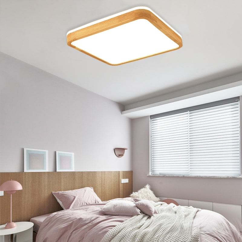 Muto Nordic Acrylic/Wood Flush Mount Ceiling Light Wood