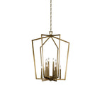 Traditional  Linea Lantern Chandelier Brass Chandelier