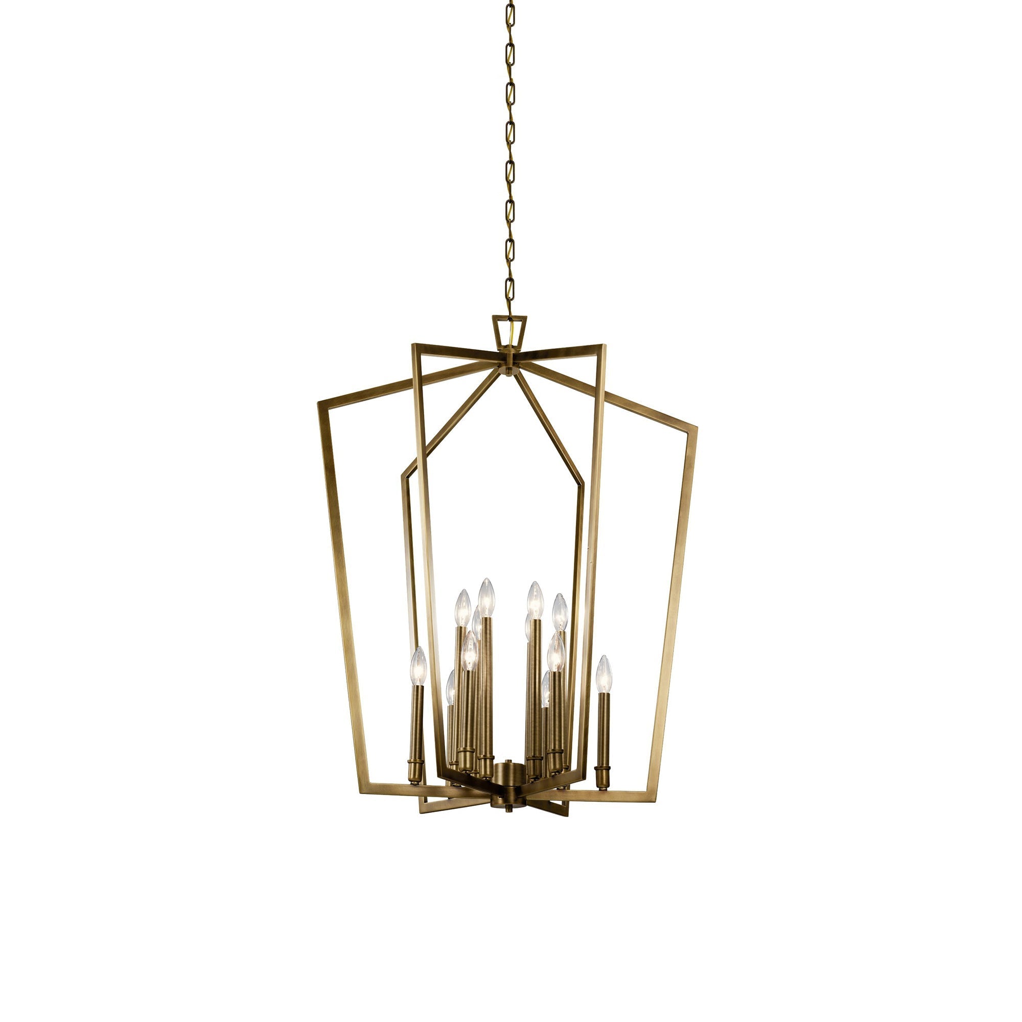 Traditional  Linea Lantern Chandelier Brass Chandelier