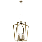 Traditional  Linea Lantern Chandelier Brass Chandelier