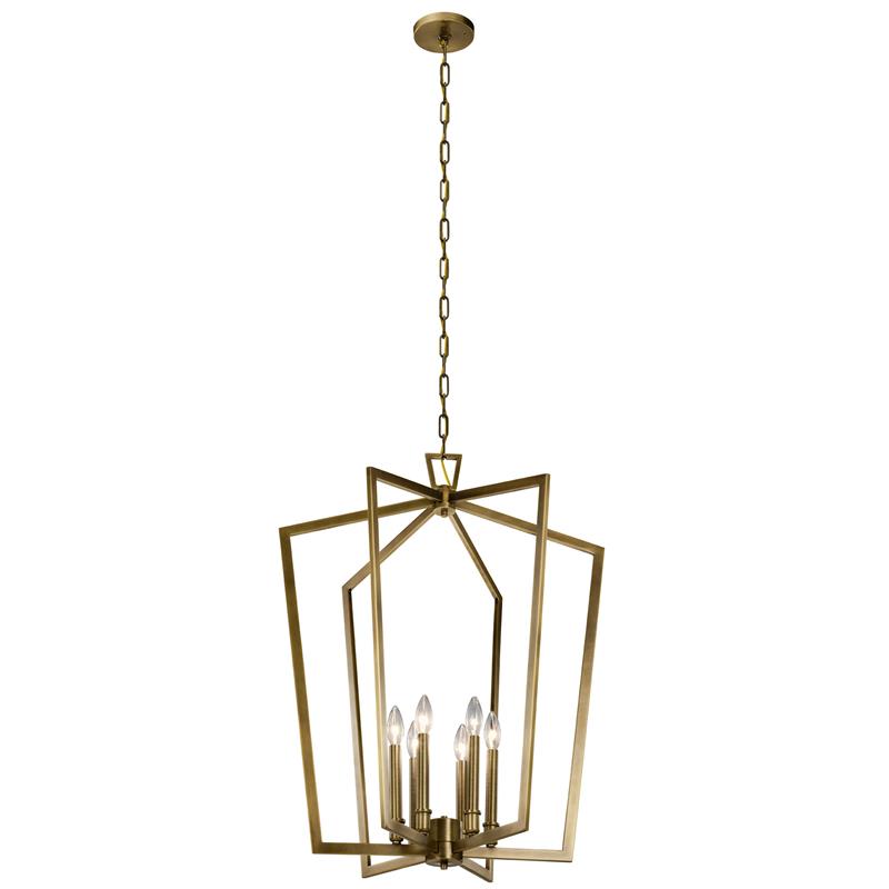 Traditional  Linea Lantern Chandelier Brass Chandelier