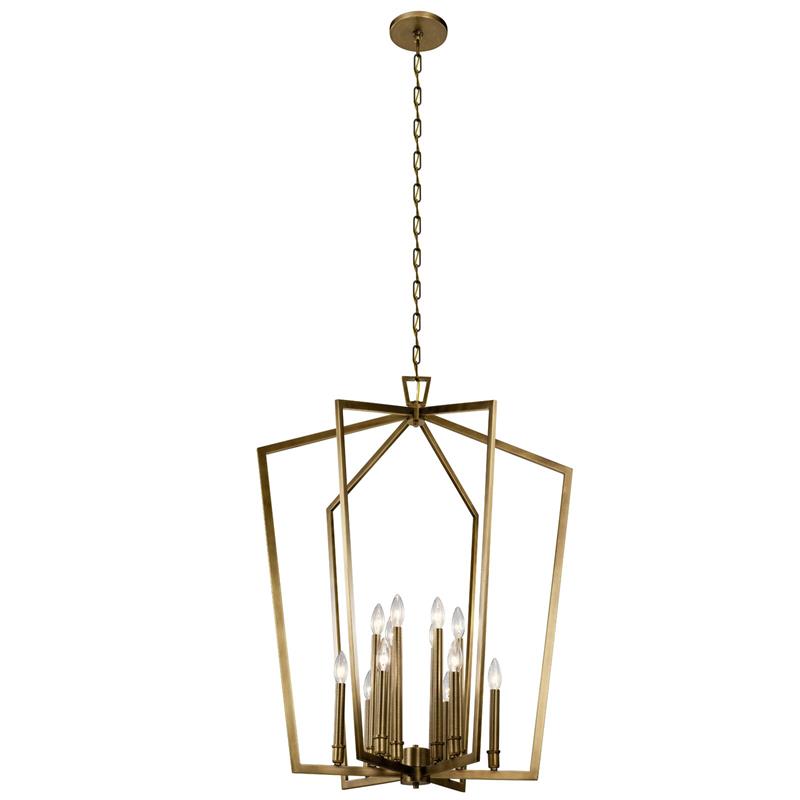 Traditional  Linea Lantern Chandelier Brass Chandelier