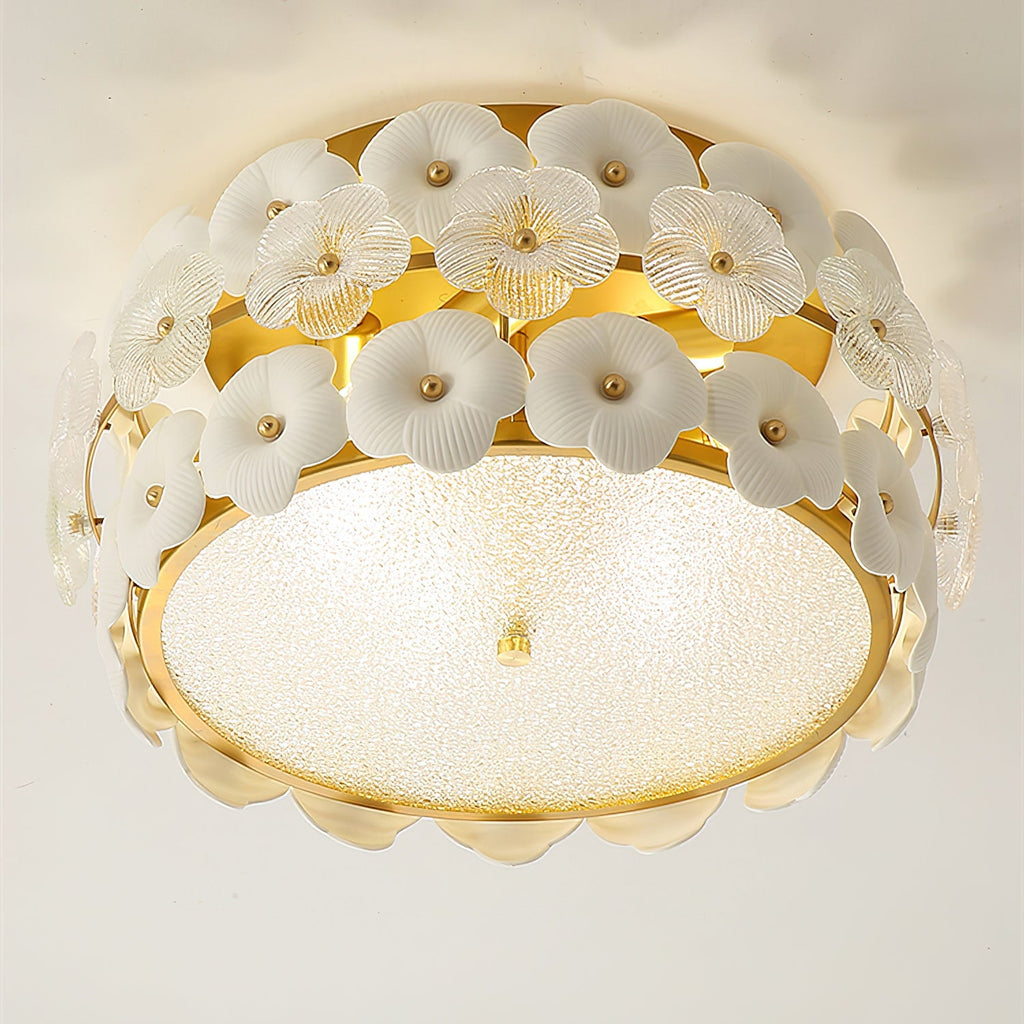 Abella Ceiling Lamp Ceramic Blossom Ring Romantic