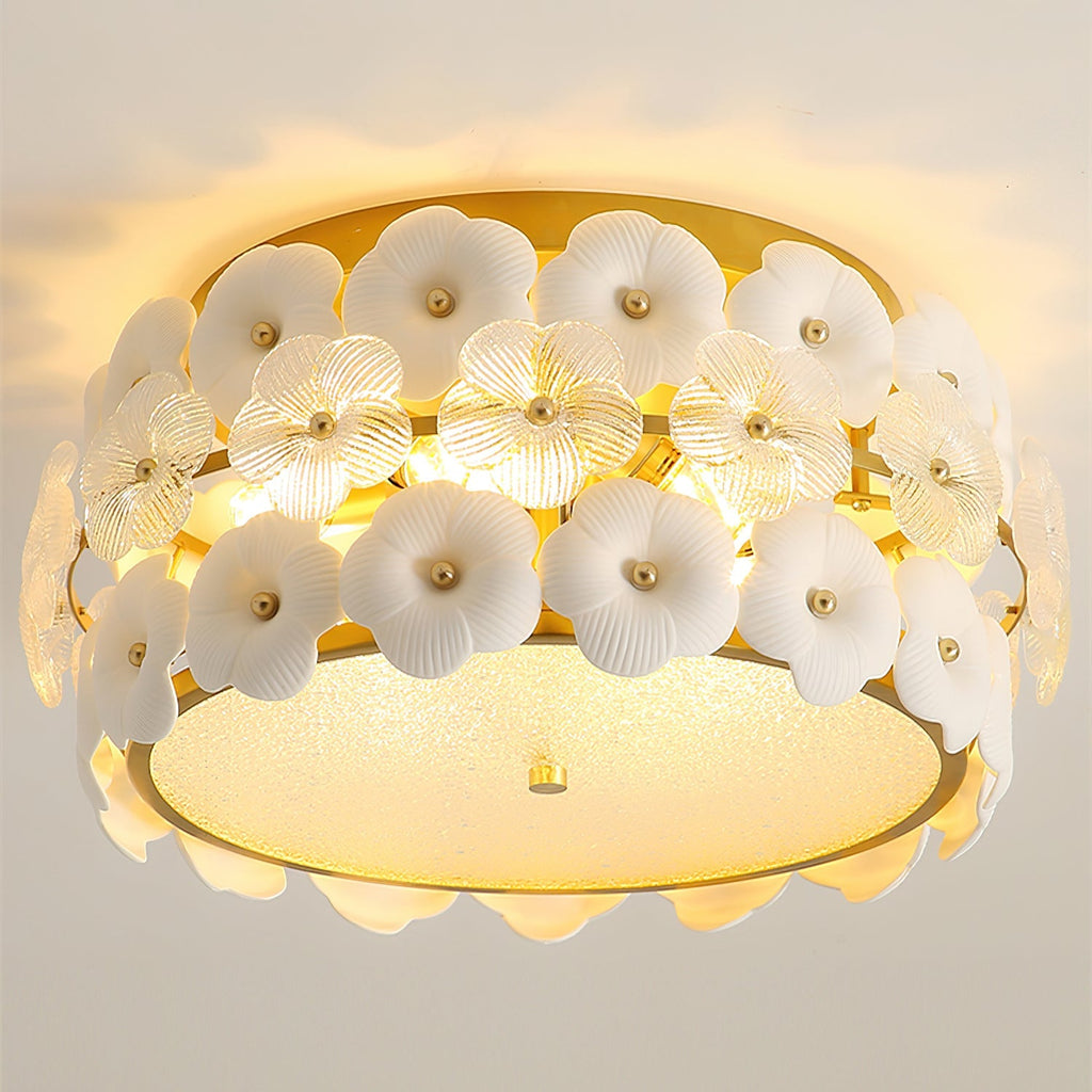 Abella Ceiling Lamp Ceramic Blossom Ring Romantic