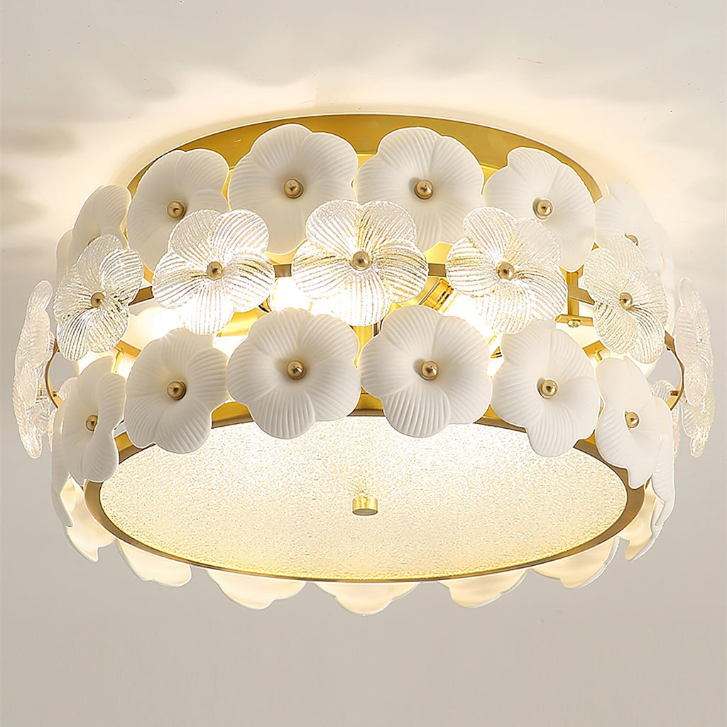 Abella Ceiling Lamp Ceramic Blossom Ring Romantic