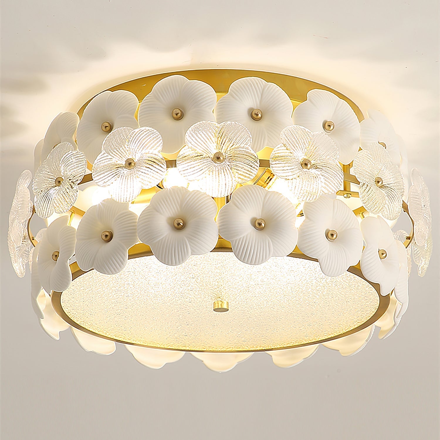 Abella Ceiling Lamp Ceramic Blossom Ring Romantic
