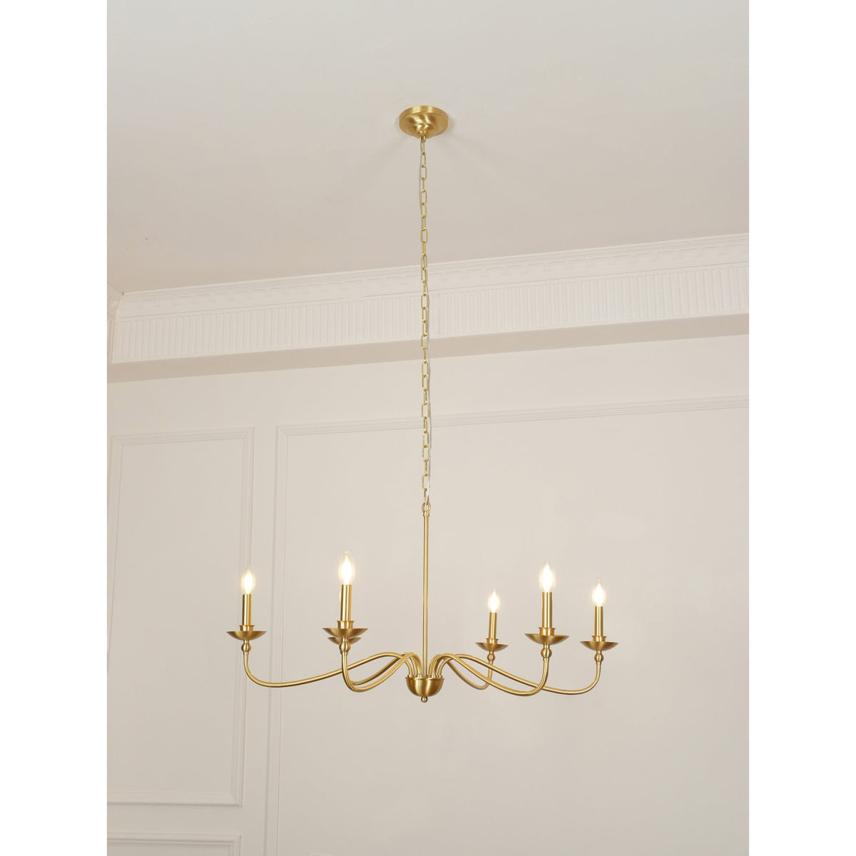 Alshaarae Vintage Industrial Brass Chandelier
