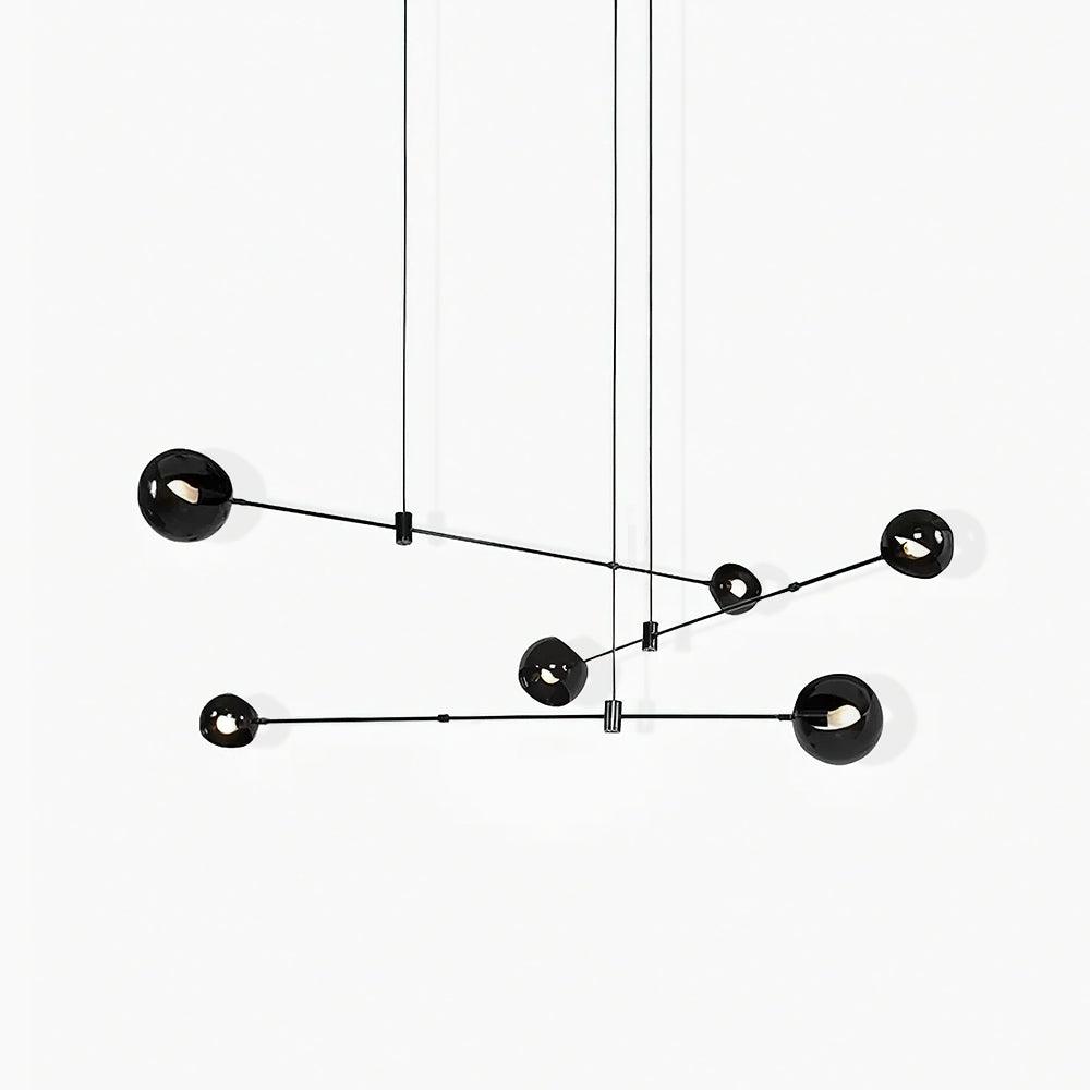 Lustra Chandelier Black Glass Acaba Elegant