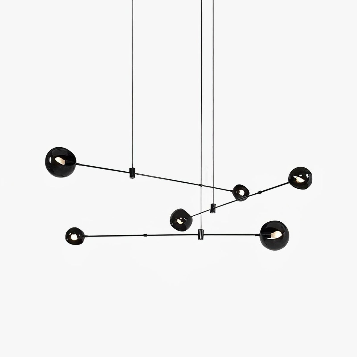 Lustra Chandelier Black Glass Acaba Elegant