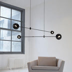 Lustra Chandelier Black Glass Acaba Elegant