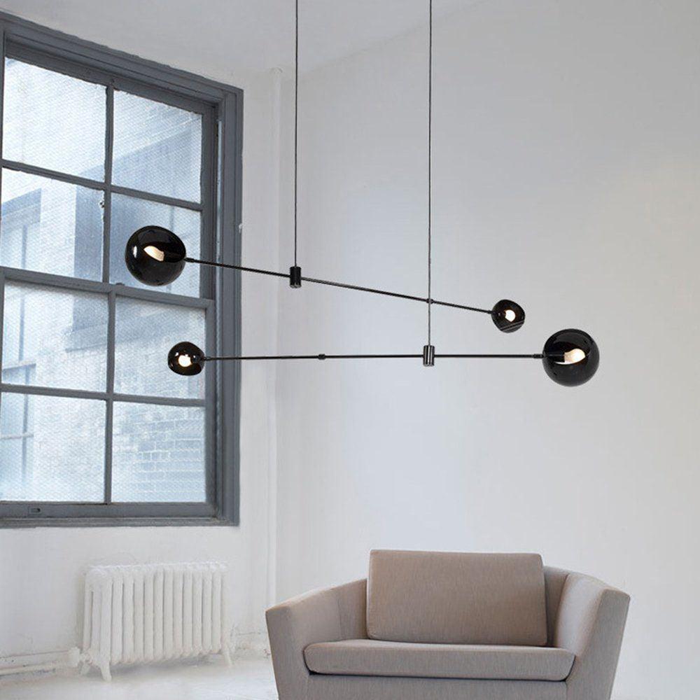 Lustra Chandelier Black Glass Acaba Elegant