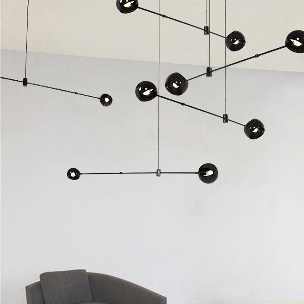 Lustra Chandelier Black Glass Acaba Elegant