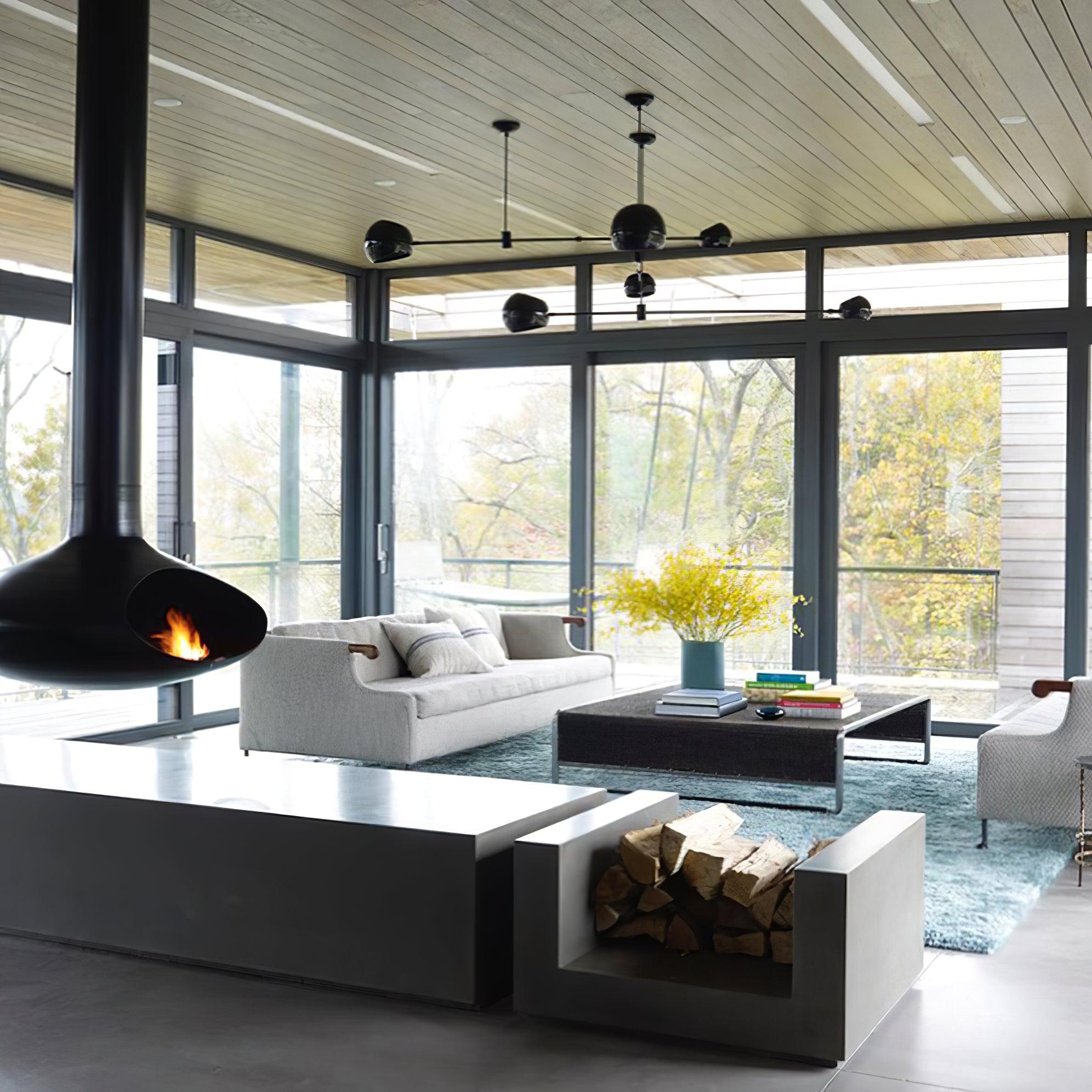 Lustra Chandelier Black Glass Acaba Elegant